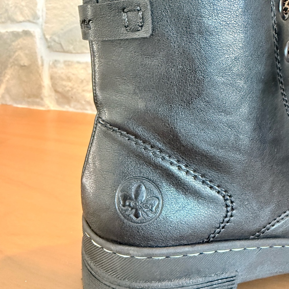 Reiker Black Lace-Up Combat Boots - Picture 5 of 9